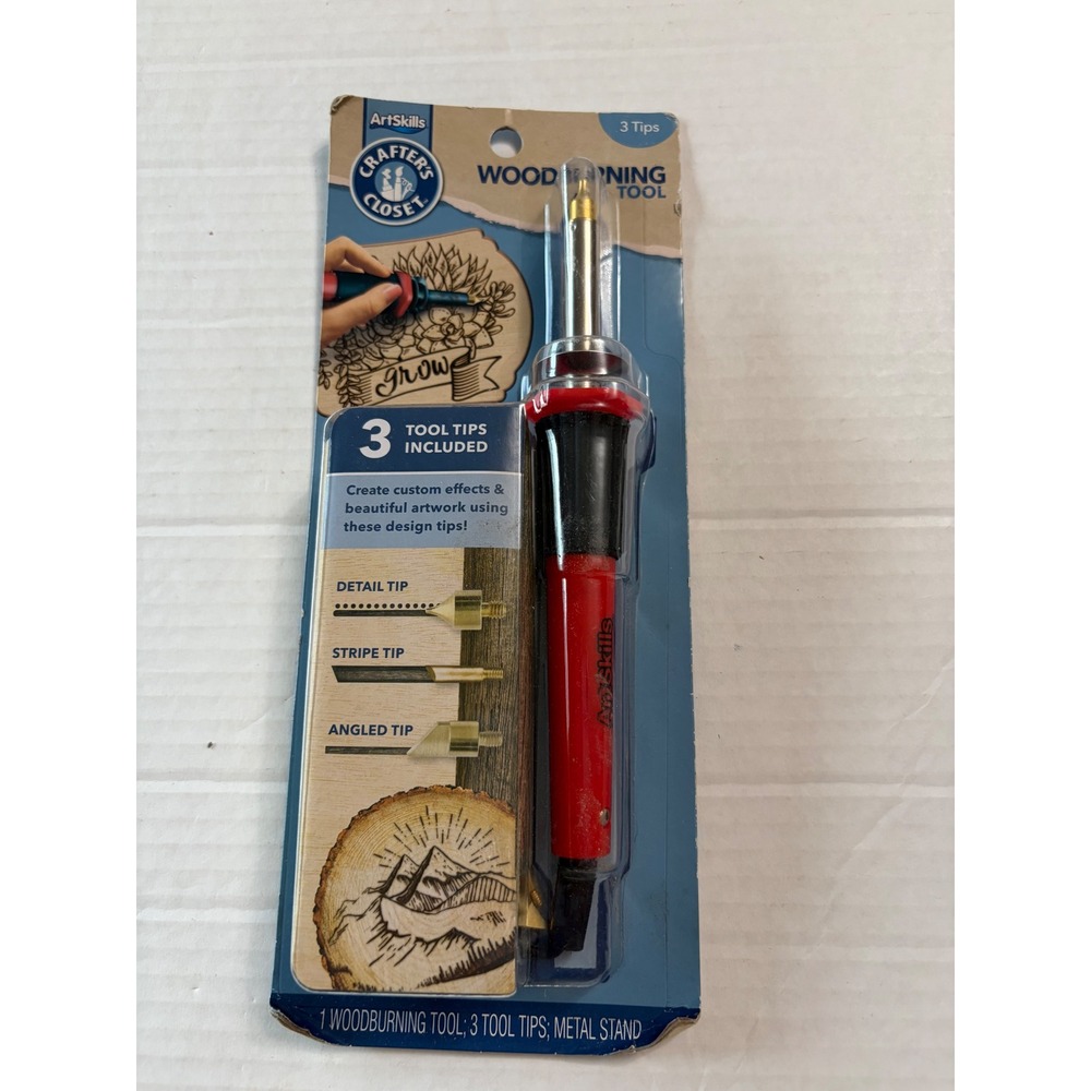 ArtSkills Crafters Closet Woodburning Tool Kit with 3 Tips PA-6707 Pyrography
